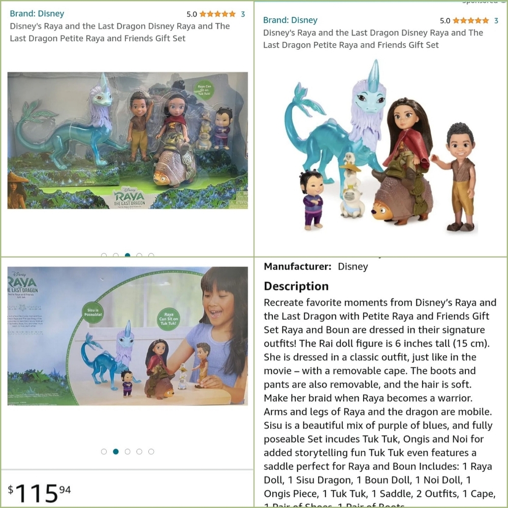 NIB Disney Raya Posable Action Figure Large Gift Box Set - Picture 11 of 17